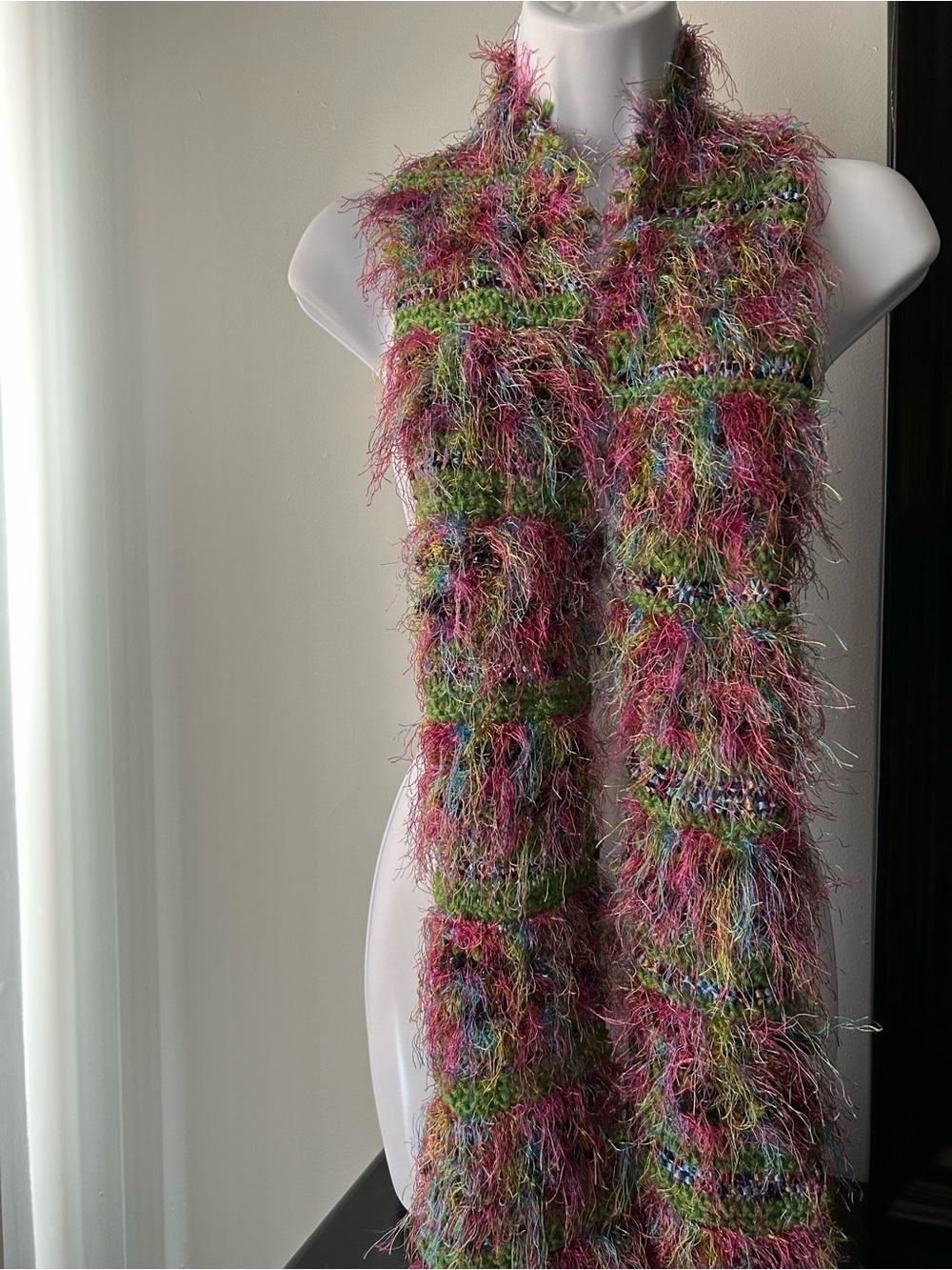 Multicolor Fuzzy Knit Scarf - Women Accessories